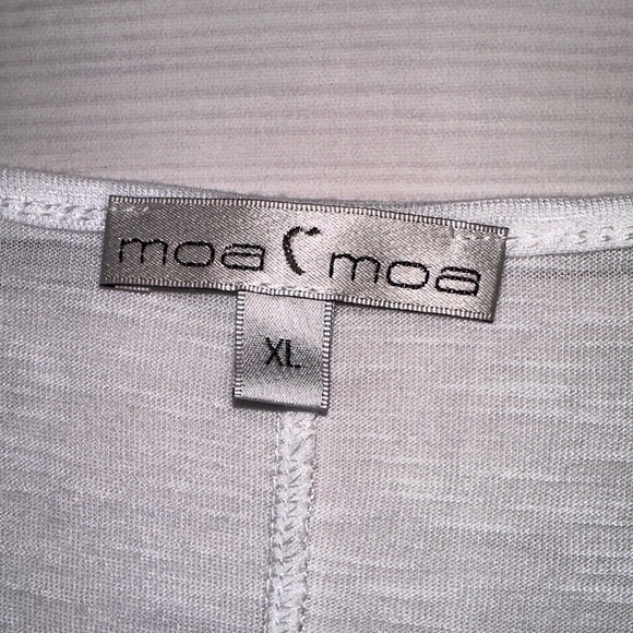 Moa Moa White Tie-Front Drape Tee – Size XL Beach Summer Lightweight Vacation - Picture 3 of 5